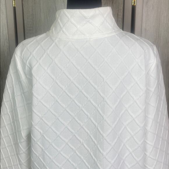 Soft Surroundings Deco Grid Mock Neck Jacquard Pullover Sweatshirt Women's L - Picture 7 of 12